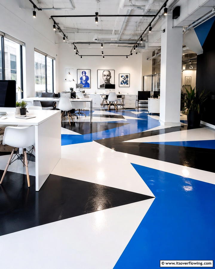 Abstract Geometric Patterns - 25 Epoxy Floor Designs for Modern and Durable Homes