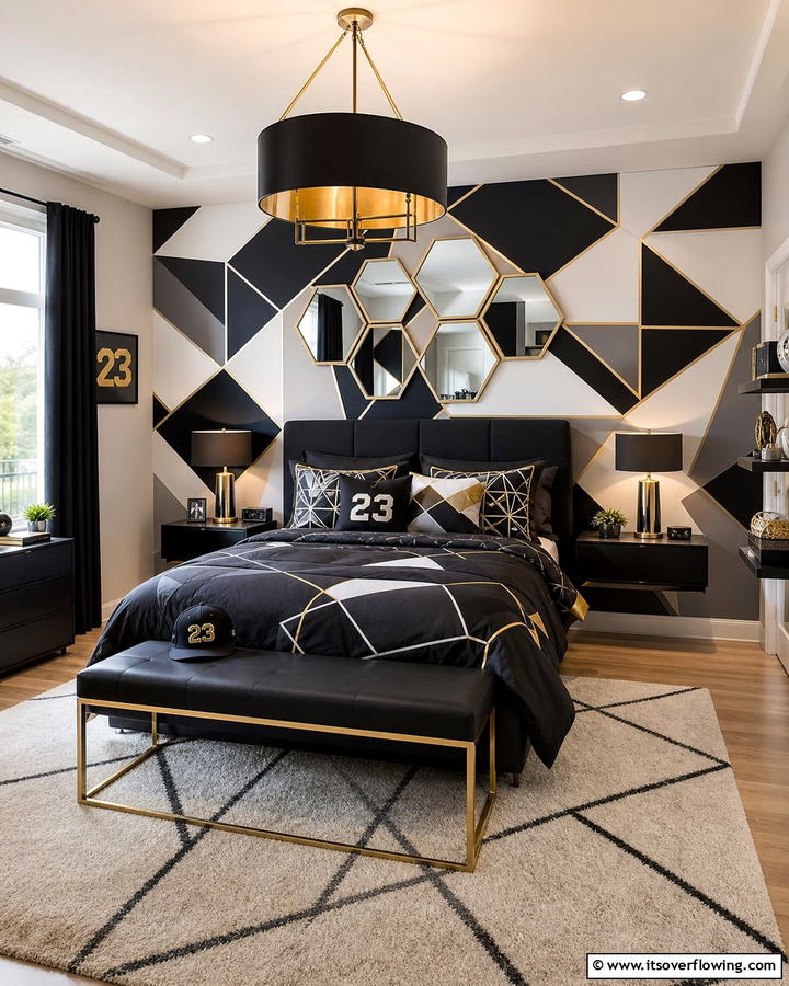 Abstract Geometric Patterns - 30 Hypebeast Room Decor Ideas for Urban Aesthetics