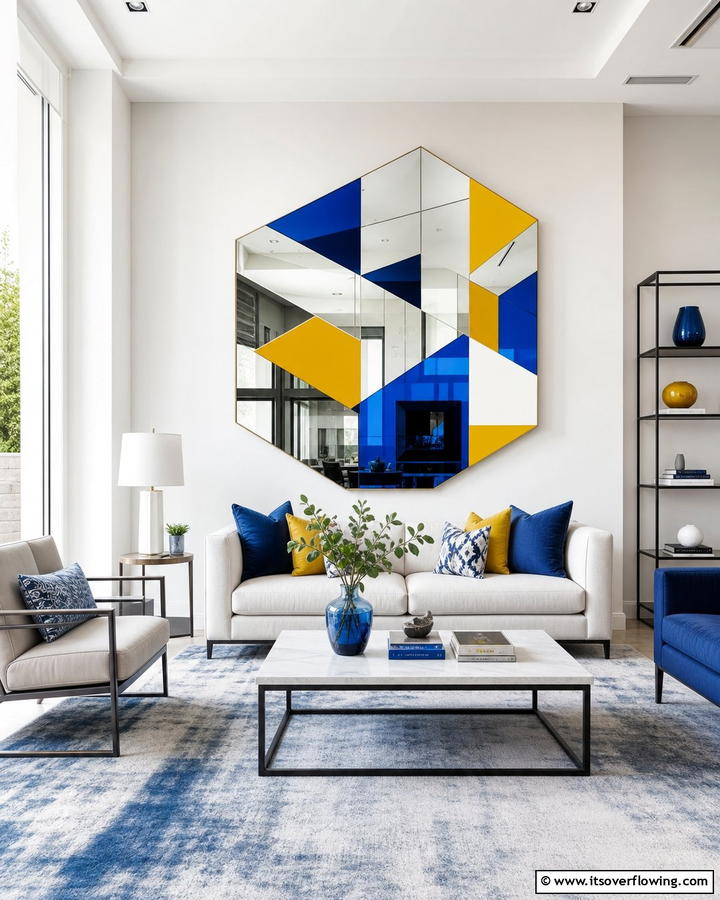 Abstract Geometric Patterns - 20 Mirror Painting Ideas to Add Art to Your Walls