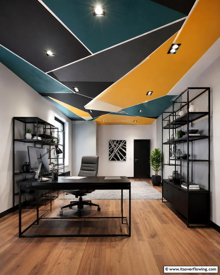Abstract Geometry - 30 Artistic Ceiling Murals to Inspire Unique Interior Designs