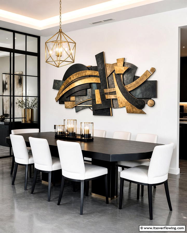 Abstract Metal Wall Art - 25 Dining Room Wall Decor Ideas to Elevate Your Space