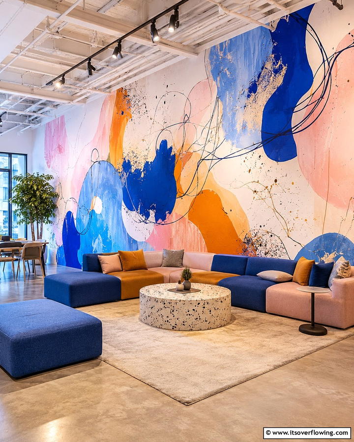 Abstract Murals - 25 Creative Office Accent Wall Ideas to Inspire Your Space