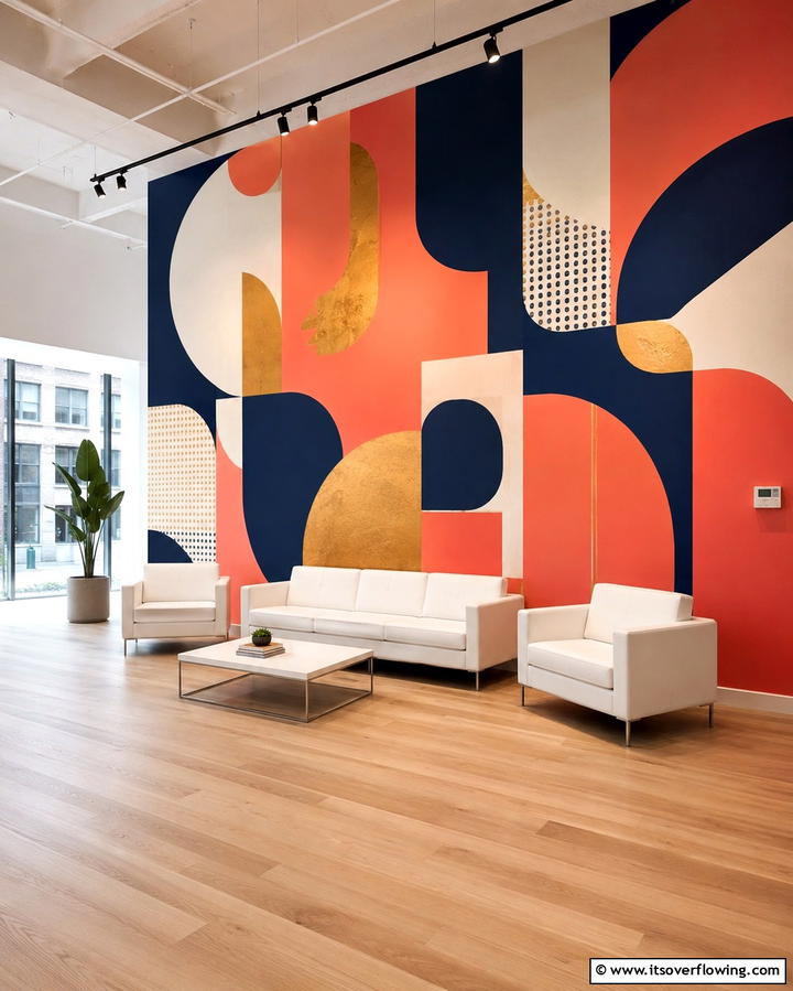 Abstract Wall Murals - 30 Art Deco Interior Design Ideas for Glamorous Spaces