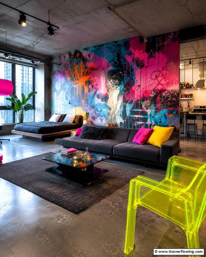 Abstract or Graffiti Art - 25 Grunge Aesthetic Room Decor Ideas for a Unique Look