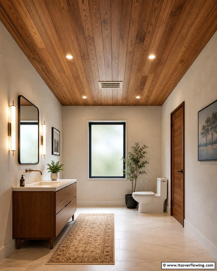 Accent Ceiling Design - 25 Hall Bathroom Ideas for Small and Functional Spaces