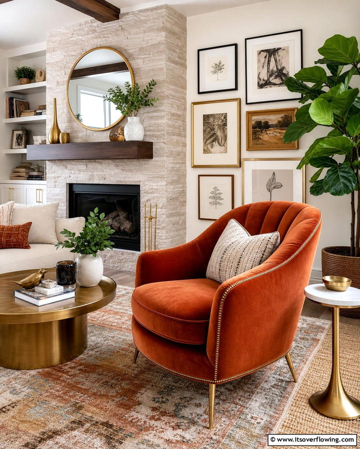 Accent Chairs for a Pop of Personality - 25 Chairs in Front of Fireplace Ideas for Cozy Vibes