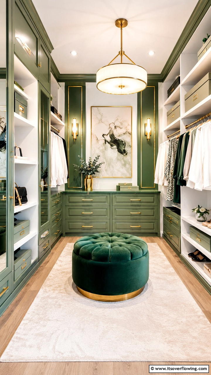 Accent Color Themes - 30 Dressing Room Ideas for Organized Luxury