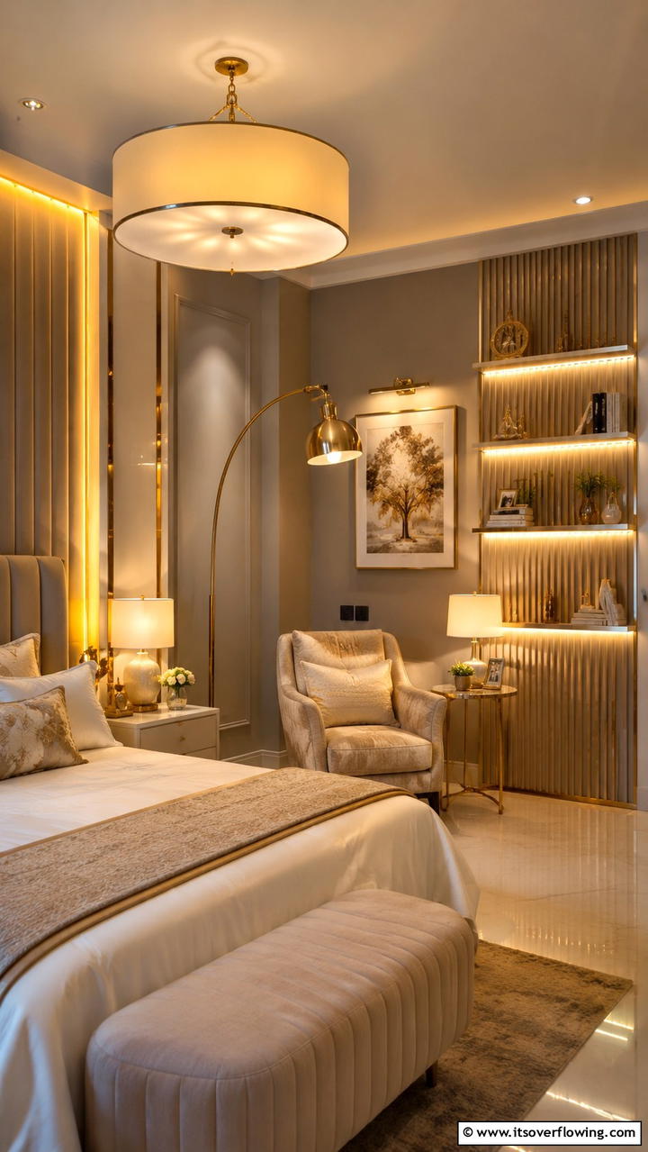 Accent Lighting Ambiance - 30 Bedroom Sitting Area Ideas for Relaxation & Style