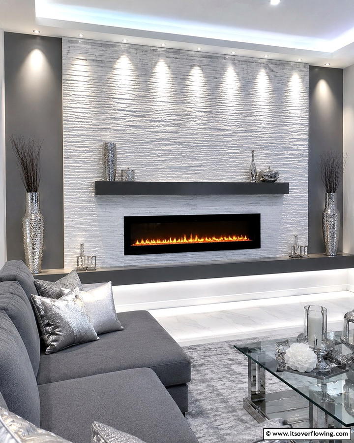 Accent Lighting Faux Fireplace - 30 Faux Fireplace Ideas to Add Warmth Anywhere