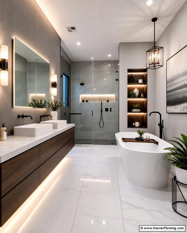 Accent Lighting Features - 25 Bathroom Remodel Ideas for a Fresh New Look