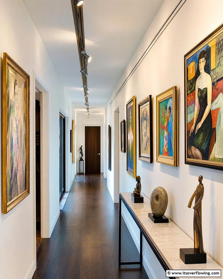 Accent Lighting for Artwork Display - 20 Narrow Hallway Lighting Ideas to Brighten Your Space