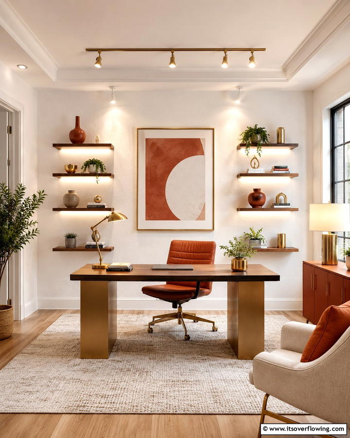 Accent Lighting for Decor - 30 Home Office Lighting Ideas- Brighten Your Workspace
