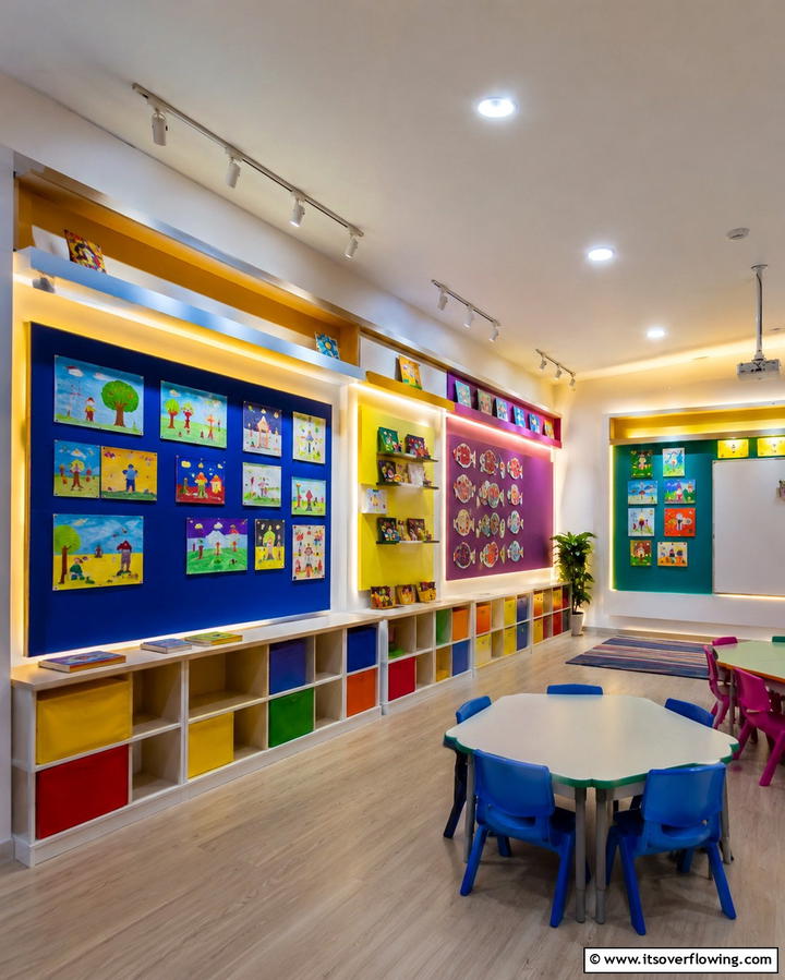 Accent Lighting for Display Boards - 25 Classroom Lighting Ideas for Better Learning