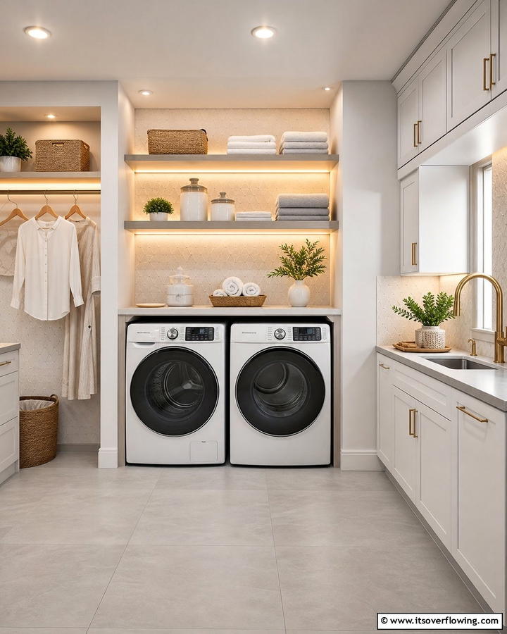 Accent Lighting for Highlighting Features - 20 Laundry Room Lighting Ideas to Brighten Your Space