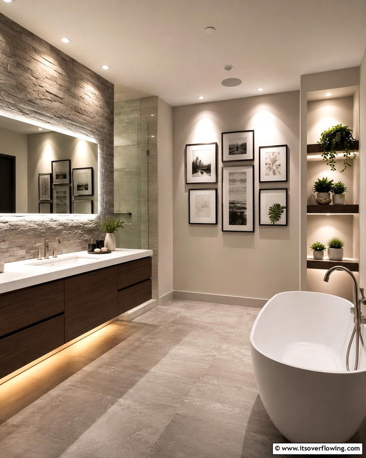 Accent Lighting to Highlight Features - 25 Bathroom Lighting Ideas to Brighten Your Space
