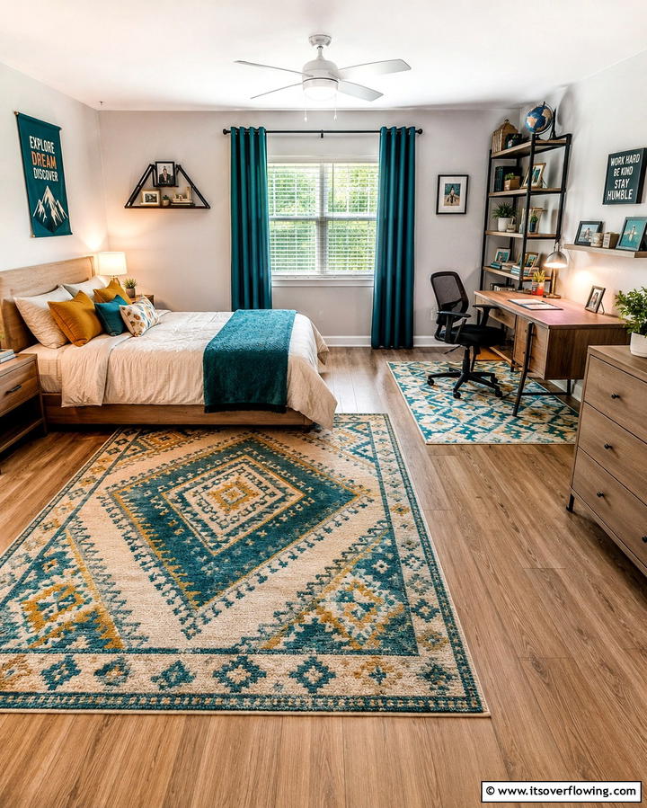 Accent Rugs for Definition - 20 Student Bedroom Design Ideas for Study and Sleep