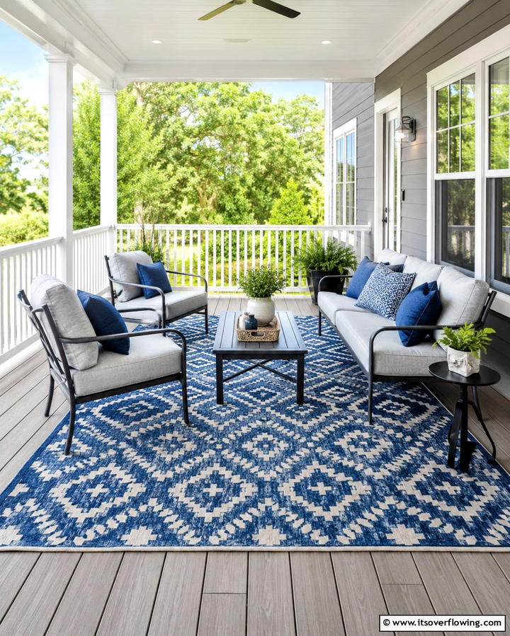 Accent Rugs for Warmth and Style - 25 Three Season Porch Ideas for Year-Round Enjoyment