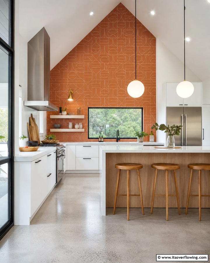 Accent Wall Creativity - 20 Sloped Ceiling Kitchen Ideas for a Unique and Stylish Space