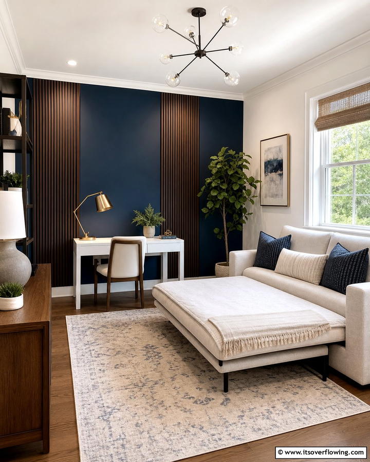 Accent Wall for Visual Interest - 25 Office Guest Room Ideas for a Functional and Stylish Space
