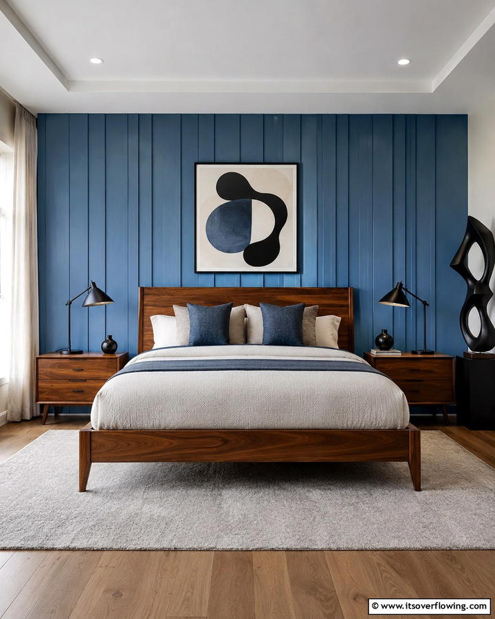 Accent Wall in Sky Blue for a Focal Point - 25 Sky Blue Bedroom Ideas for a Serene Retreat