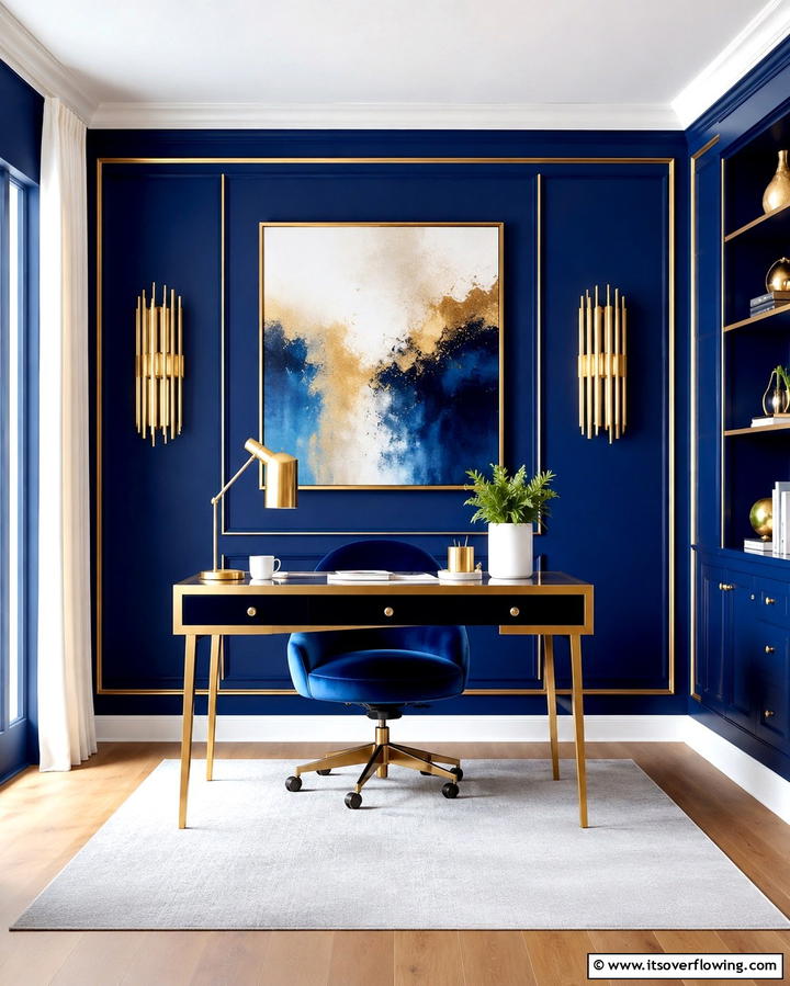 Accent Wall with Bold Paint - 25 Office Wall Decor Ideas to Inspire Creativity