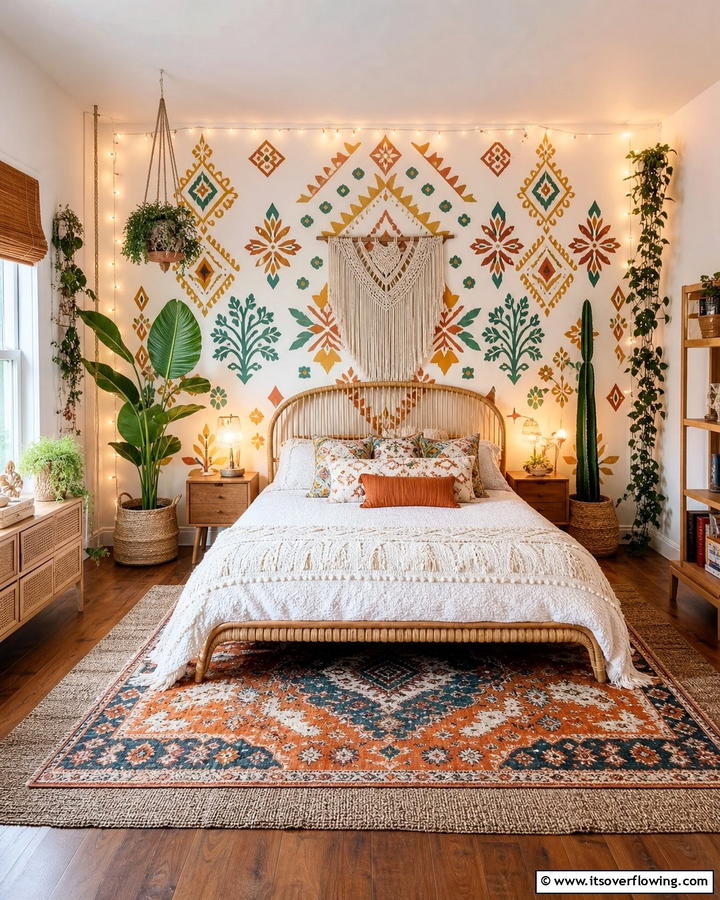 Accent Wall with Bold Patterns - 20 Unique Indie Room Ideas for a Boho Vibe
