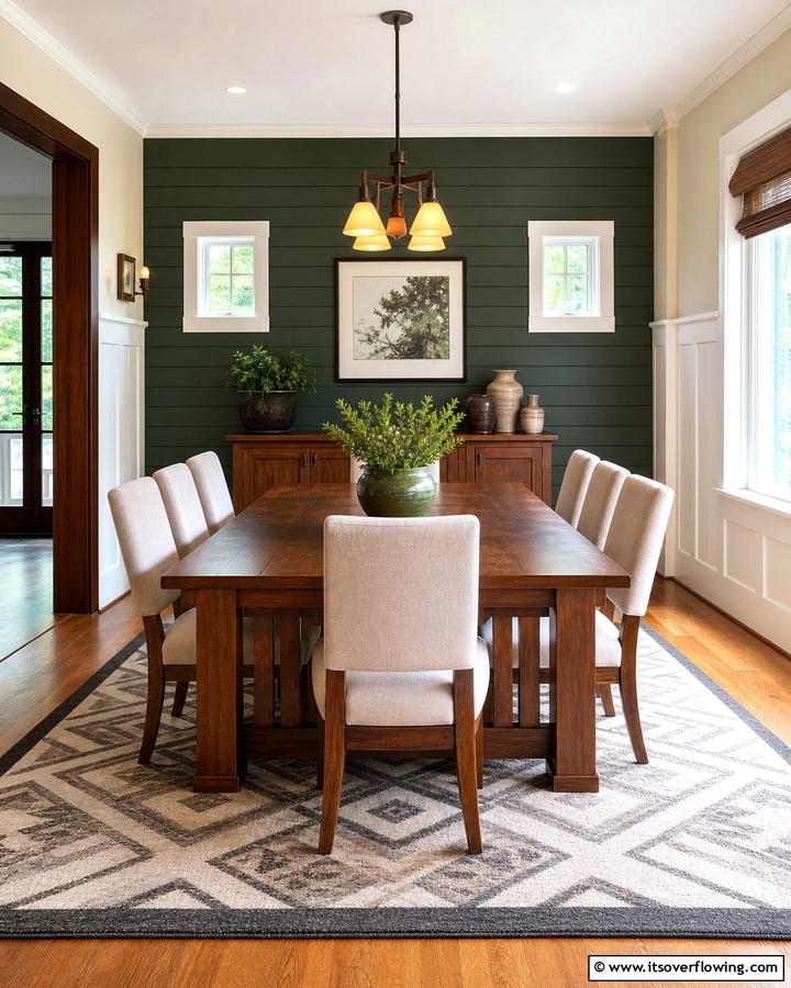 Accent Walls for Depth and Character - 20 Craftsman Dining Room Ideas for a Timeless Look
