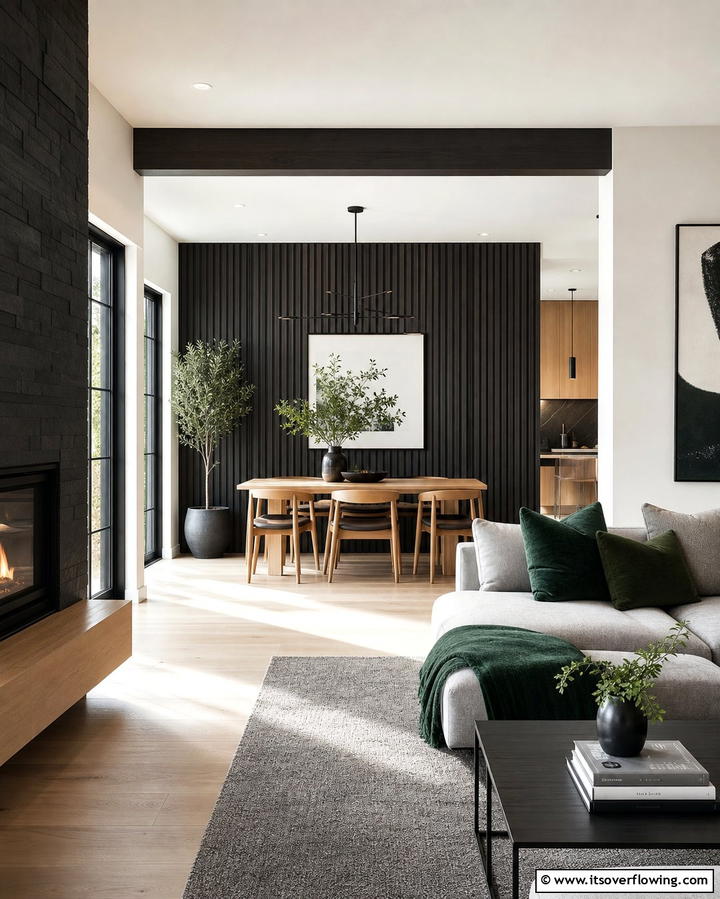 Accent Walls for Visual Interest - 25 Living Room Dining Room Combo Ideas for Open Spaces
