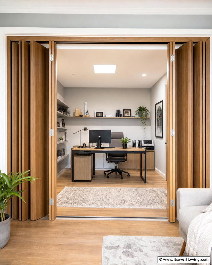 Accordion Doors for Flexibility - 20 Home Office Door Ideas for Stylish Workspaces