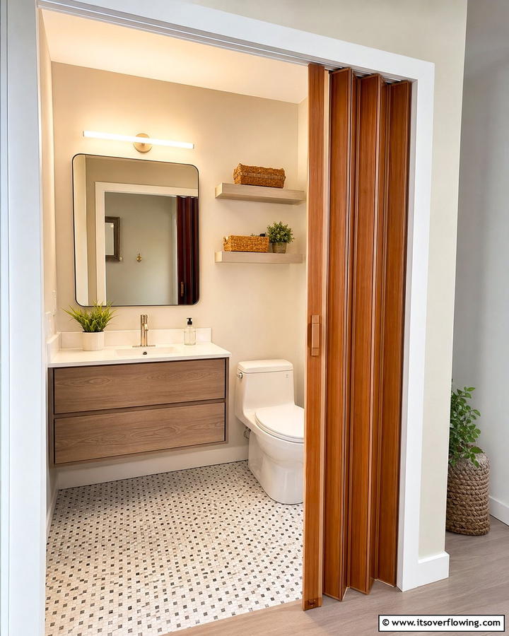 Accordion Doors - 25 Bathroom Door Ideas to Enhance Your Space