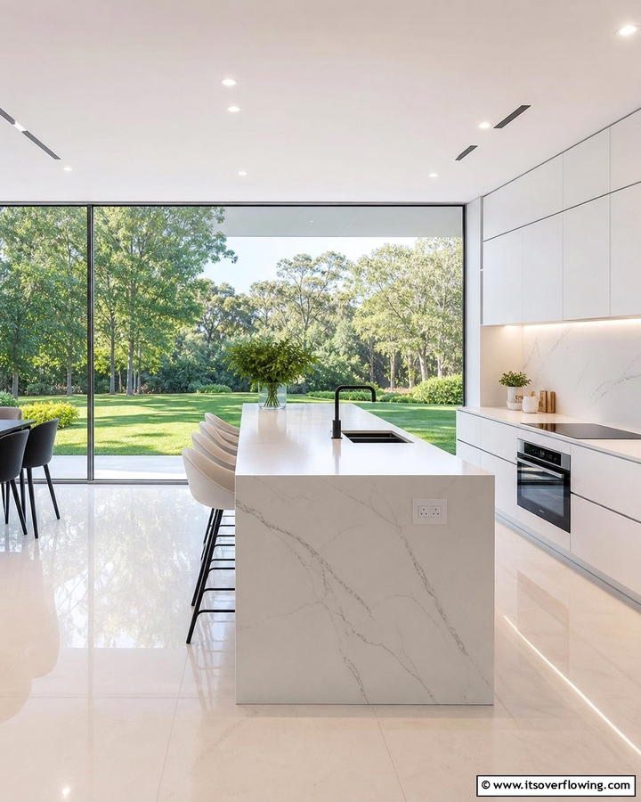 Achieving Sleek Minimalism with Frameless Windows - 21 Kitchen Window Ideas to Brighten Your Cooking Space
