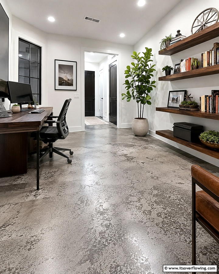Acid Etched Concrete Designs - 30 Modern Concrete Floor Ideas for Low-Maintenance Interiors