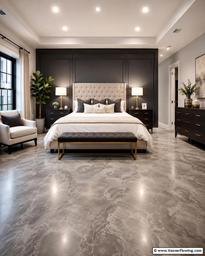 Acid Etched Concrete for Sophistication - 25 Concrete Floor Bedroom Ideas for an Industrial Vibe
