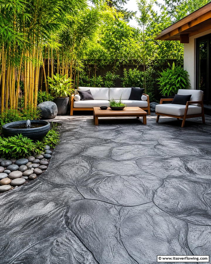 Acid Etching for a Unique Texture - 25 Concrete Patio Ideas on a Budget for Affordable Style