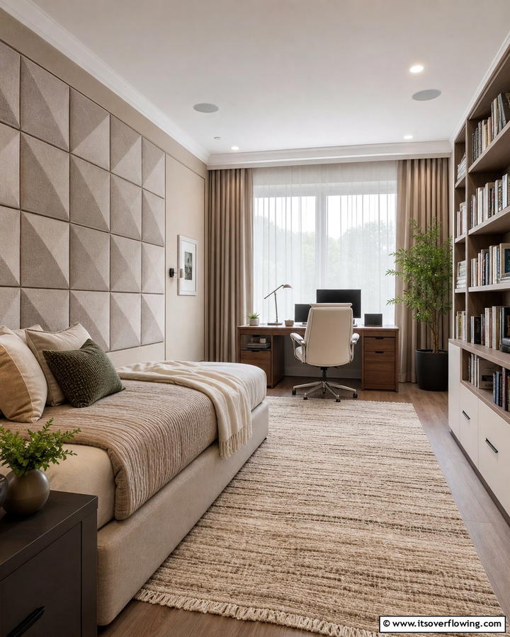 Acoustic Comfort Zone - 21 Functional Bedroom Office Ideas for Productive Spaces