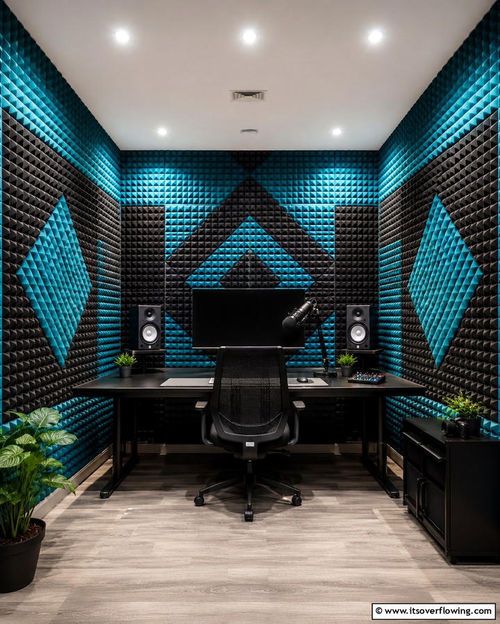 Acoustic Foam Panels - 25 Inspiring Content Creator Room Ideas for Productivity