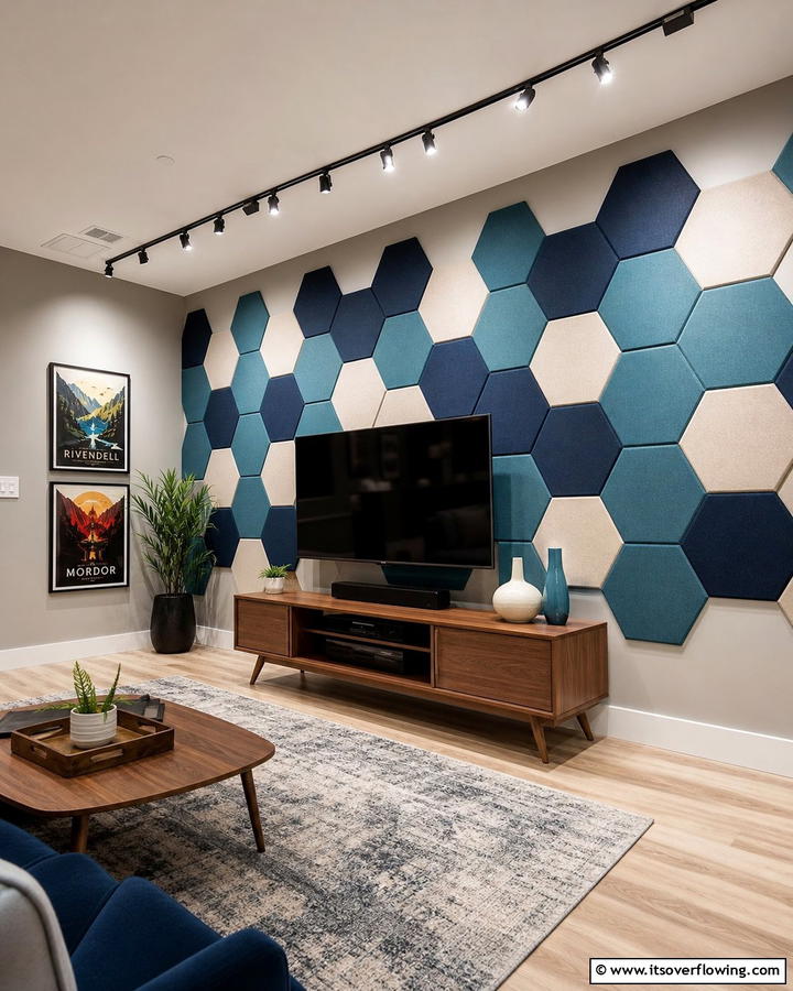 Acoustic Panels for Enhanced Sound Quality - 30 Media Room Ideas for Ultimate Living Room Entertainment