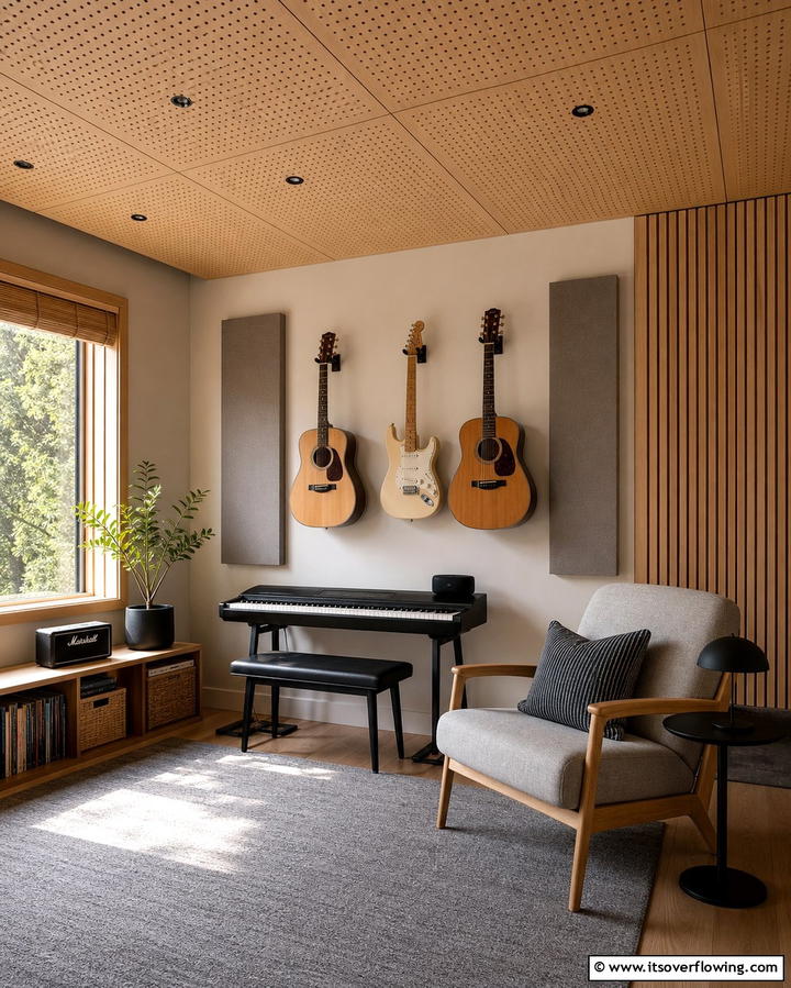 Acoustic Plywood Panels for Soundproofing - 25 Plywood Ceiling Ideas for a Rustic Look
