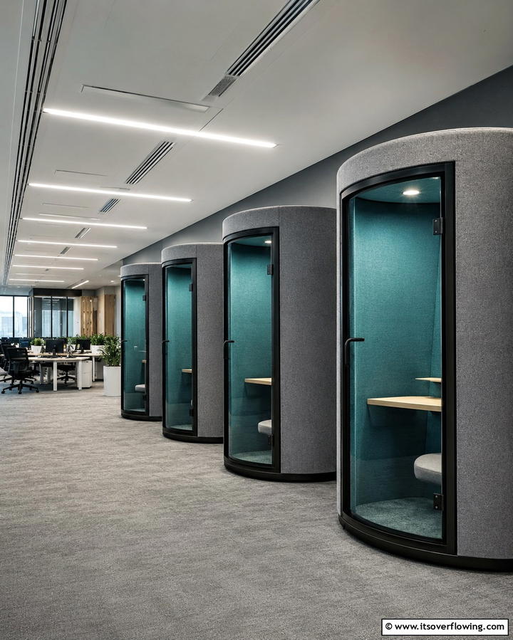 Acoustic Solutions for Quiet Zones - 25 Office Interior Design Ideas for a Productive and Stylish Workspace