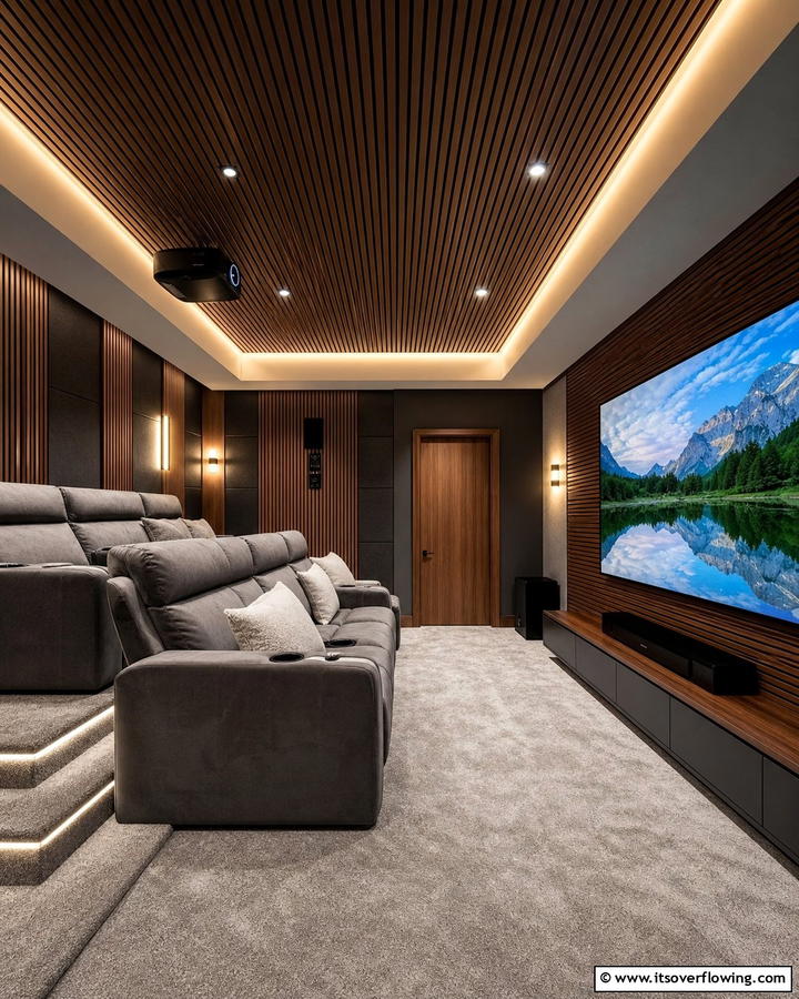 Acoustic Wood Slat Ceiling Paneling - 30 Wood Slat Ceiling Ideas for Textured Modern Interiors