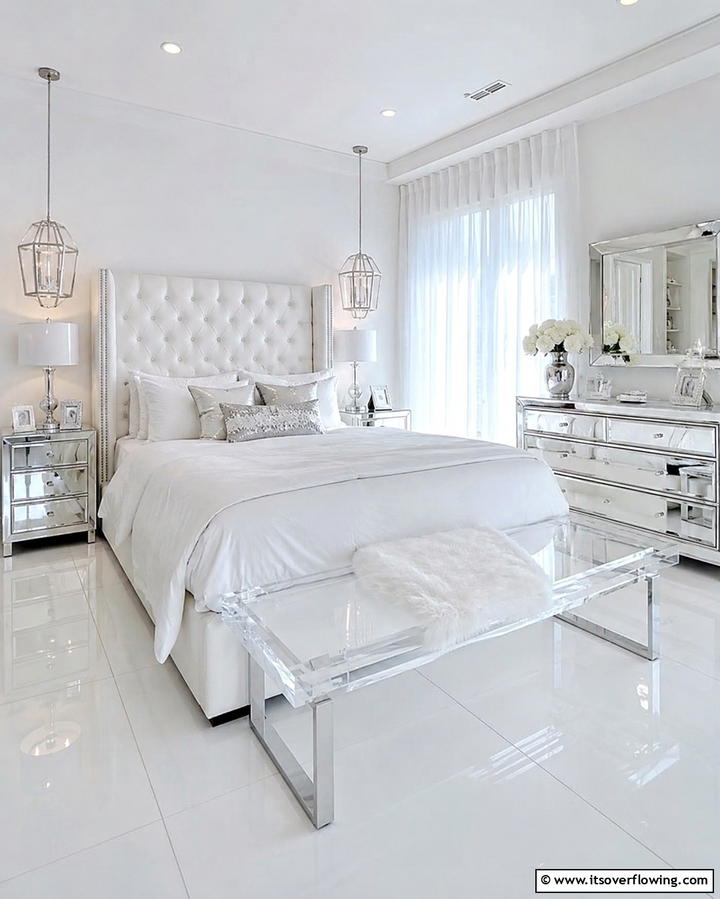 Acrylic Bench for a Contemporary Look - 25 Stunning Bedroom Bench Ideas for a Cozy Retreat