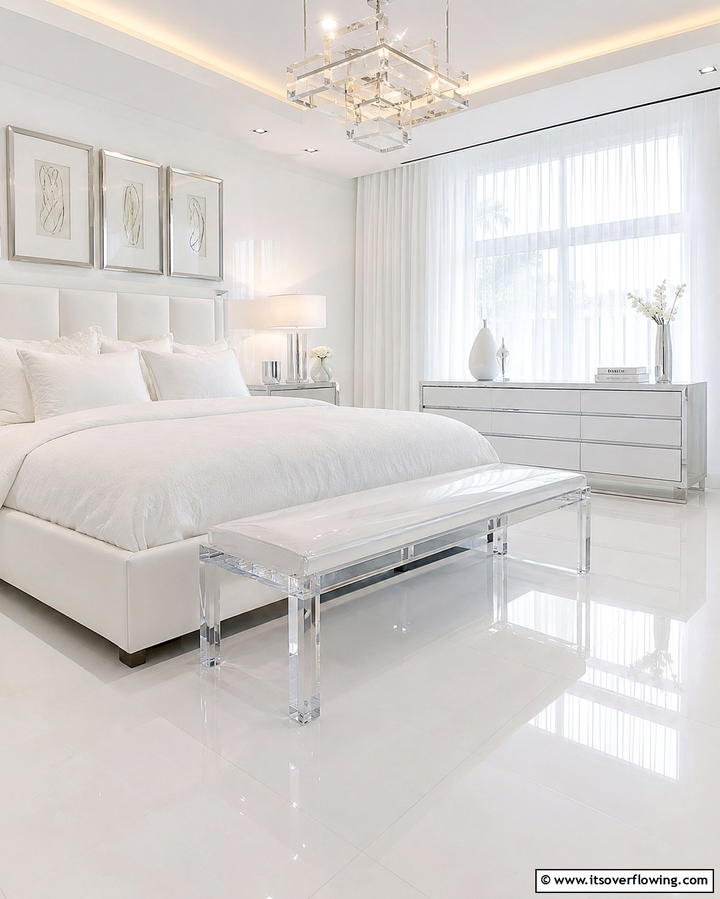 Acrylic or Lucite Bench - 25 Stunning Bedroom Bench Ideas for a Cozy Retreat