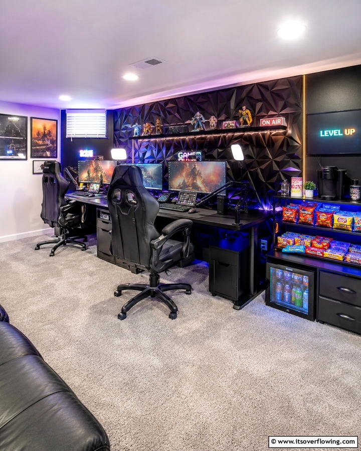 Action Packed Battle Zone - 30 Fun Basement Game Room Ideas for Family Entertainment