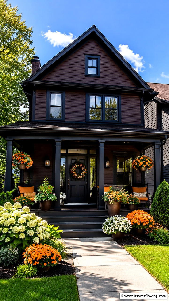 Adapting to Seasonal Trends - 30 Dark Brown House With Black Trim Exterior Design Ideas