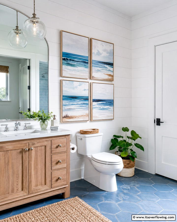 Add Artwork for Personality - 25 Bathroom Staging Ideas to Sell Your Home Faster