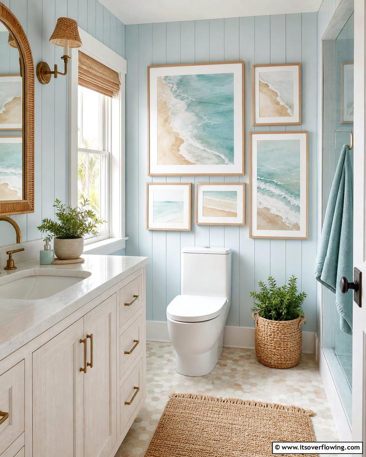 Add Artwork or Framed Prints - 25 Guest Bathroom Ideas for a Welcoming Space