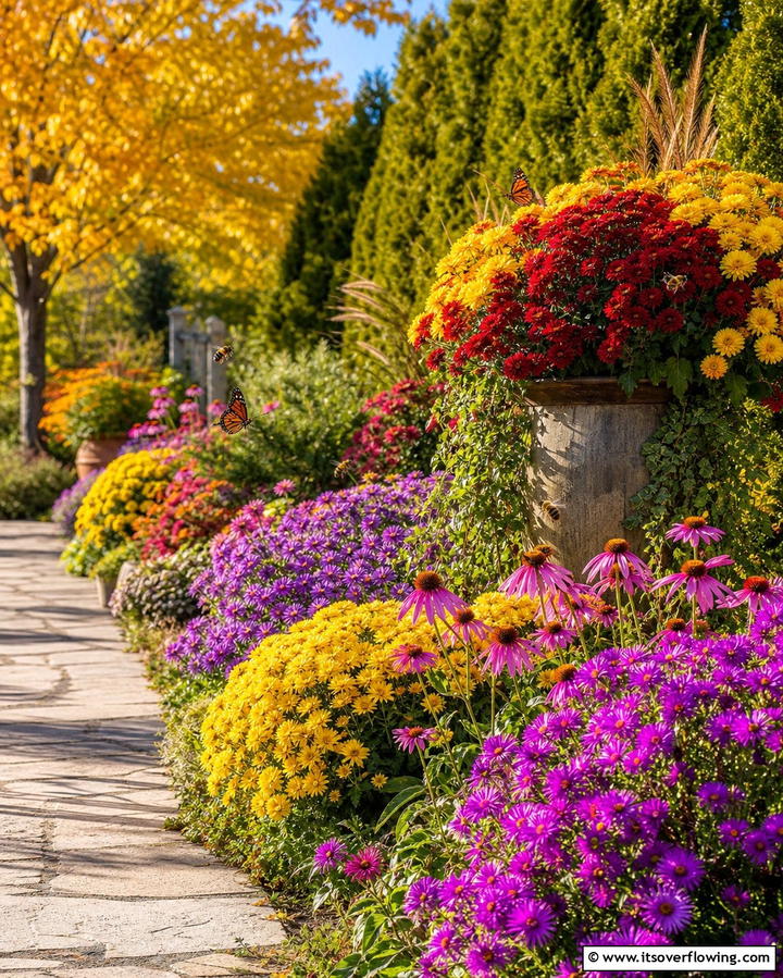 Add Autumn Blooms for Color - 25 Fall Garden Ideas to Beautify Your Outdoor Space