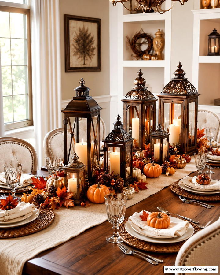 Add Candle Lanterns - 25 Fall Table Decor Ideas for a Seasonal and Festive Dining Experience