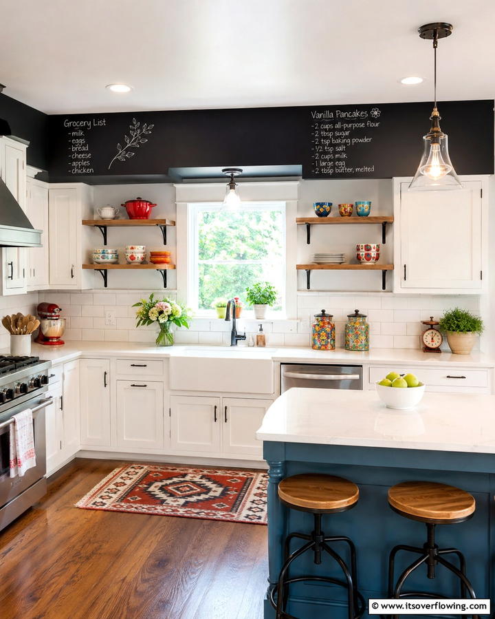 Add Chalkboard Paint for Functionality - 20 Kitchen Soffit Ideas for a Polished Look
