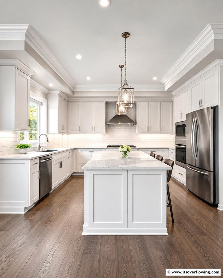 Add Crown Molding for a Polished Look - 20 Kitchen Soffit Ideas for a Polished Look